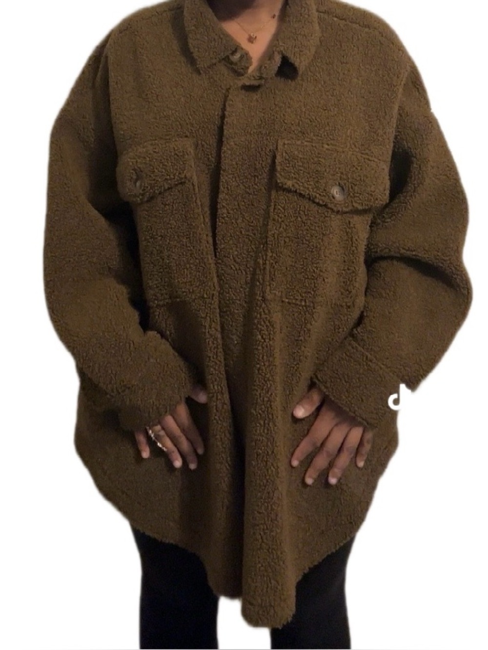 Good American Contour Sherpa Jacket Brown - Picture 4 of 7